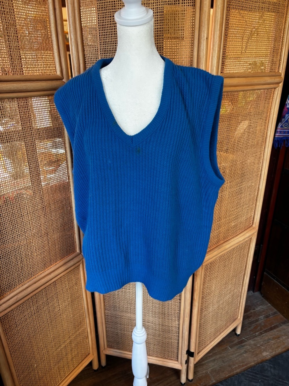 Men's V-Neck Knit Sweater Vest - Blue